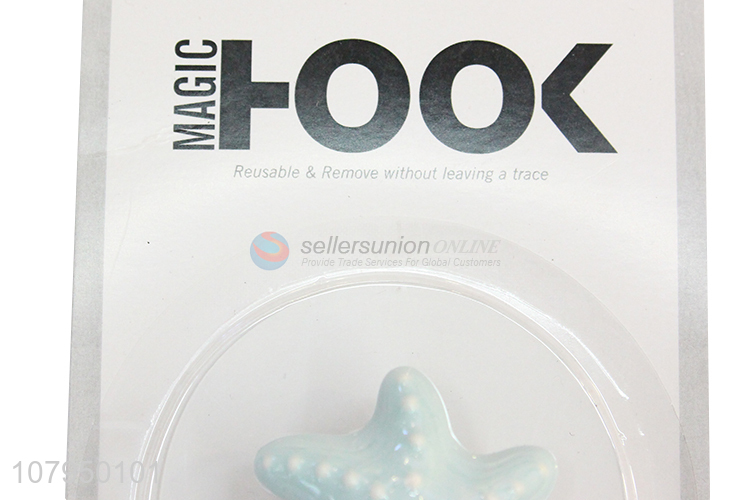 Yiwu exports blue starfish ceramic hook household creative sticky hook