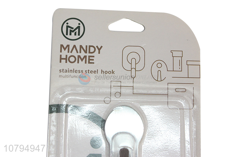 Wholesale stainless steel creative non-punch hooks metal sticky hooks