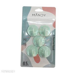 Good quality green round plastic combined sticky hook set 5 pcs