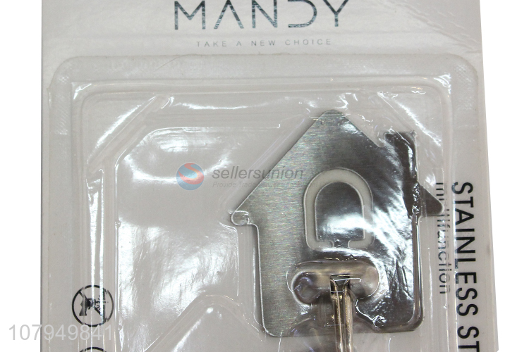 Factory wholesale silver stainless steel sticky hook household hook