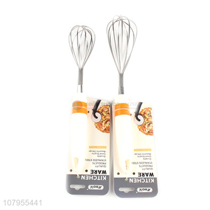 Wholesale small stainless steel egg whisk/beater with plastic handle