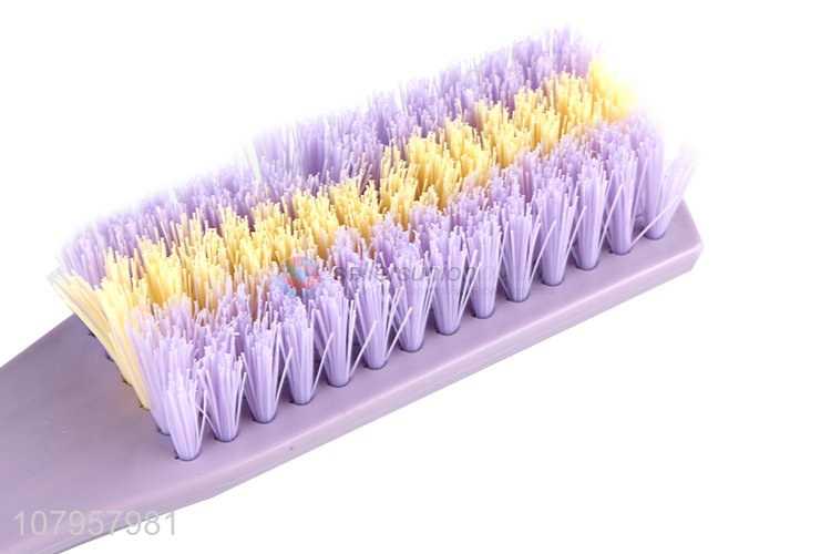 China factory purple long handle daily cleaning plastic shoe brush