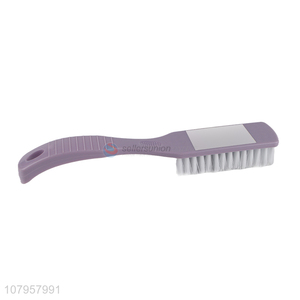 Good price purple long handle daily cleaning plastic shoe brush wholesale