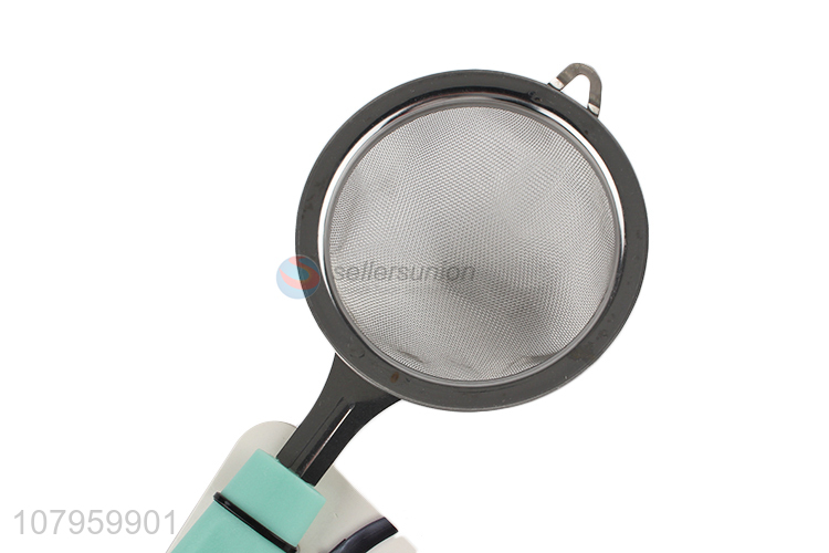 High Quality Plastic Handle Stainless Steel Tea Strainer Oil Strainer