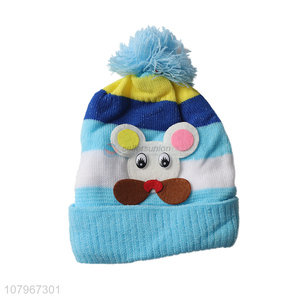 Hot selling baby infant winter outdoor caps newborn knitted beanie hat