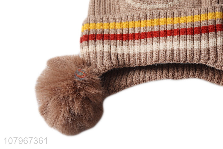 Best selling children knitted cap kids knitting beanie for autumn winter