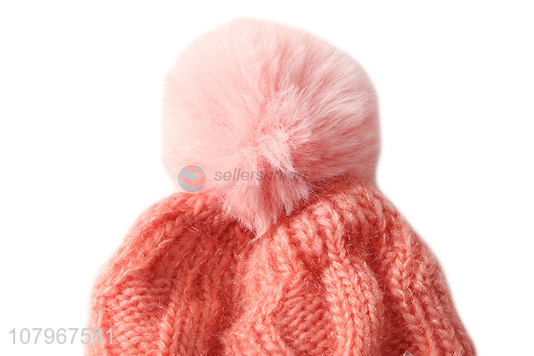 Online wholesale fashionable winter warm knitted beanie hat for women girls