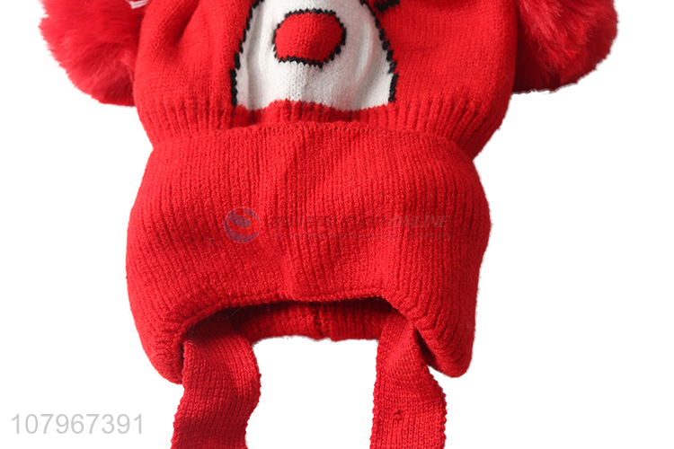 New arrival cute kids winter thermal earflap beanie children autumn hat