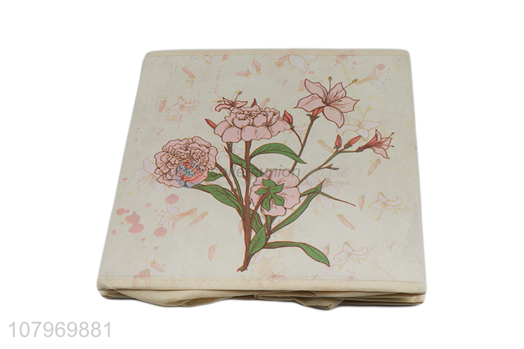 Top products flower pattern non-woven fabric storage box for household