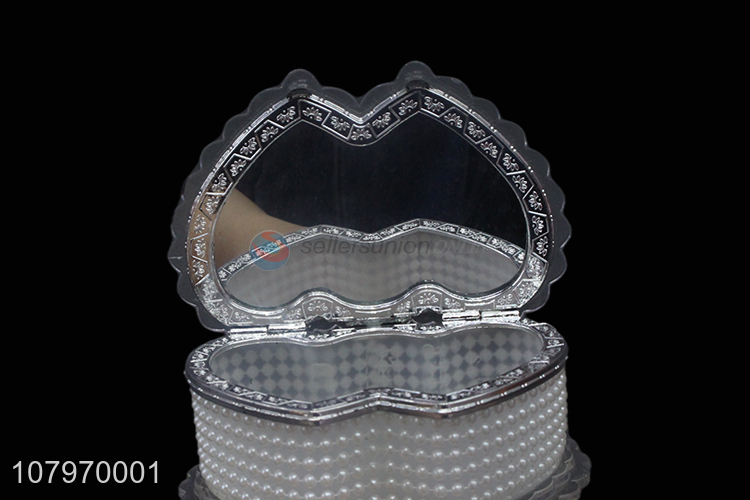 Wholesale luxury double-heart shaped plastic jewelry box ring holder