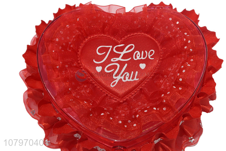 New arrival heart shape clear plastic jewelry box wedding candy box