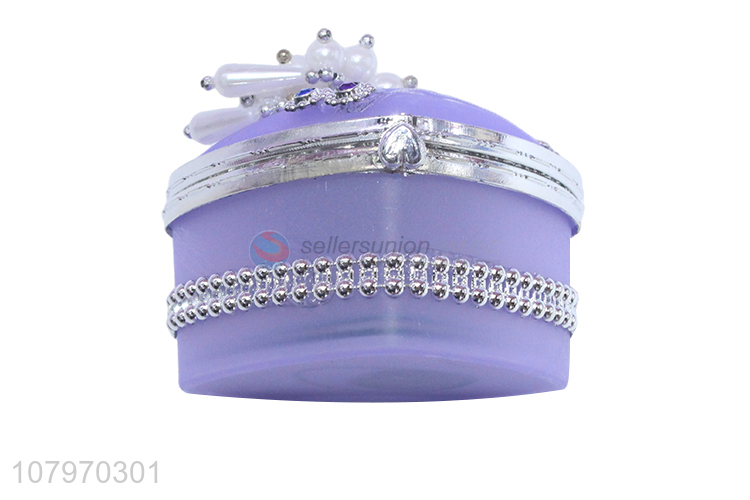 Most popular heart shape plastic jewelry trinket box with mirror