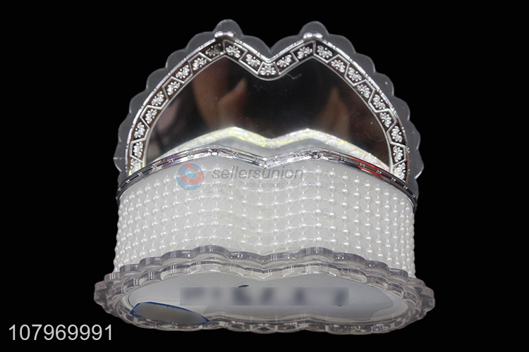 New arrival delicate double-heart shaped plastic jewelry box for decor