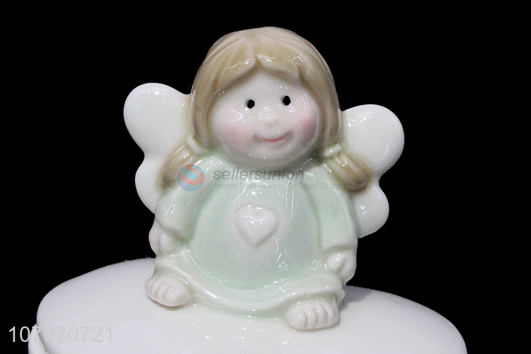 Latest arrival ceramic angel jewelry box bangle box earring case