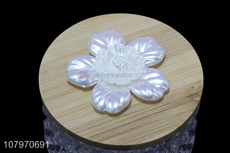 High quality glass jewelry box necklace ring case with bamboo lid