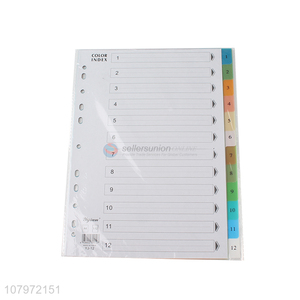 Factory price good quality color paper file index divider for sale