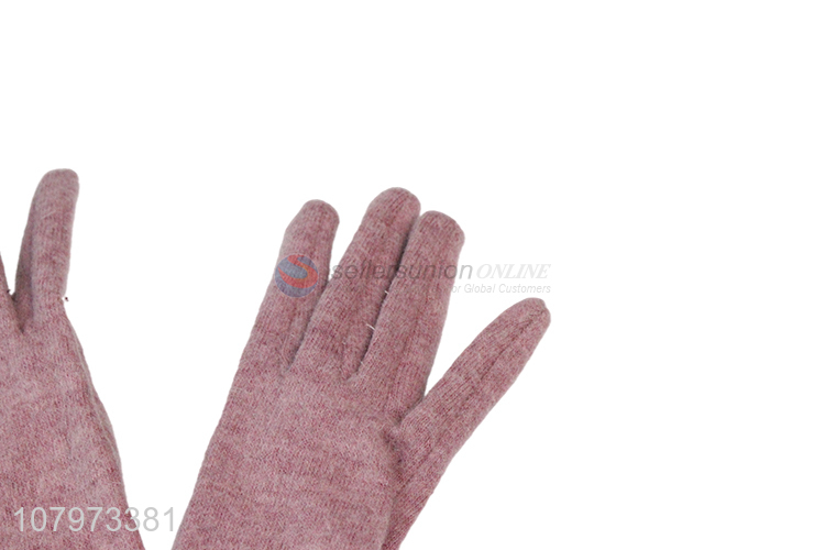 China factory pink printed gloves ladies windproof gloves autumn