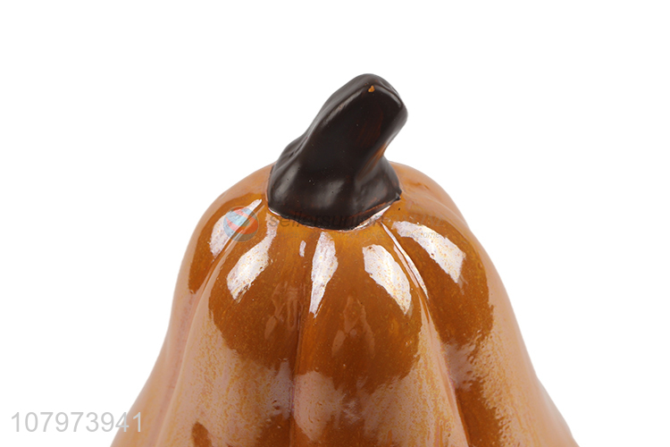 Factory price orange ceramic pumpkin ornaments for home decoration