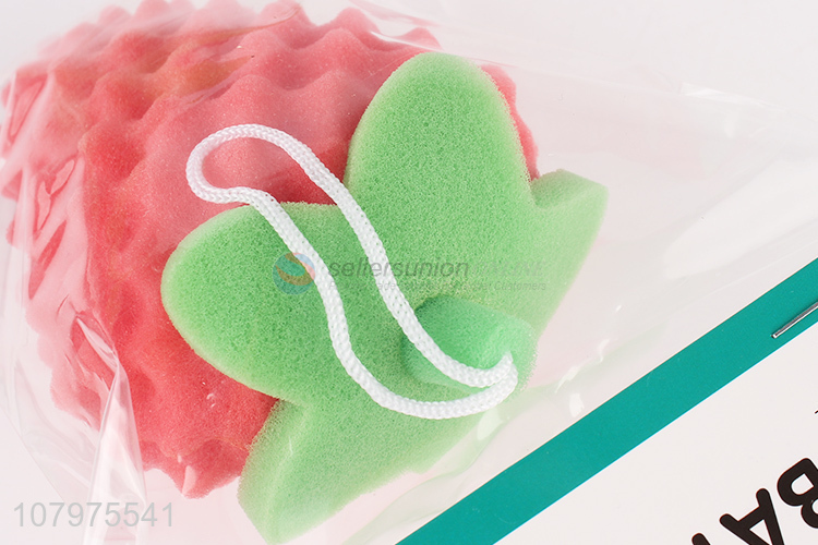 New arrival 3d strawberry shape bath exfoliating sponge for kids