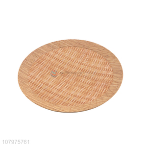 New Design Imitation Bamboo Weaving Printing Round Plate