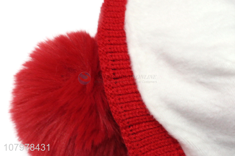 Good quality children winter hat kids thickened pom pom beanie skull cap