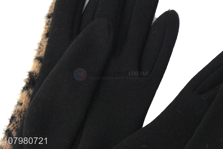 Hot Products Sexy Leopard Print Ladies Gloves Winter Warm Gloves