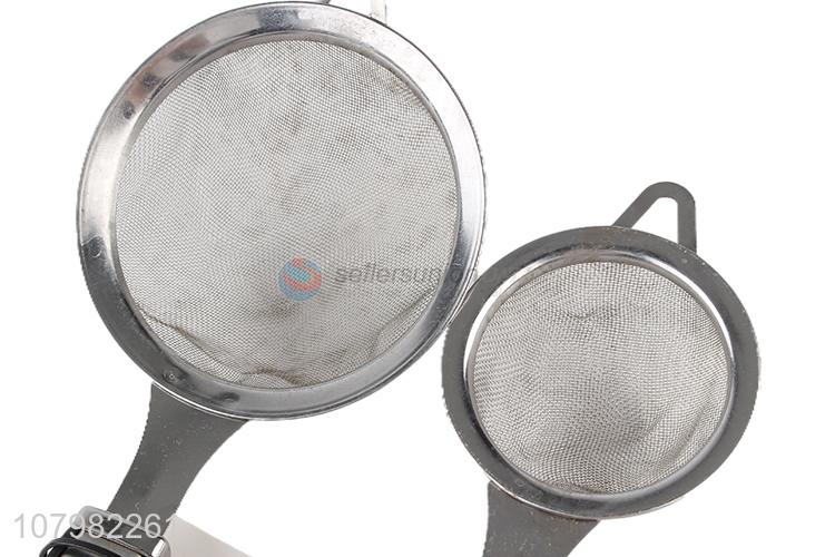 Good quality silver stainless steel strainer universal tea net set