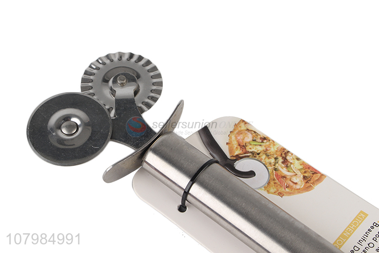 Wholesale stainless steel double-wheel pizza cutter pizza slicer