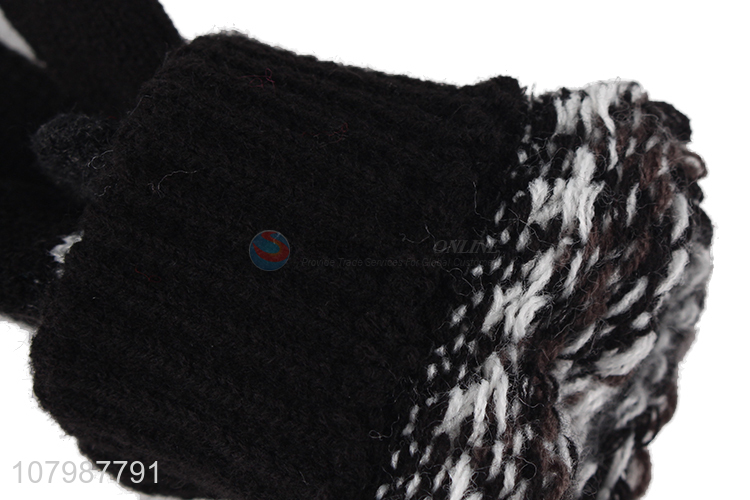 China market single-layer jacquard ladies knitted gloves for winter