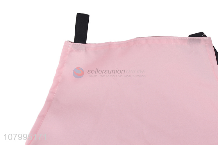 Yiwu exports pink simple printed pullover apron for kitchen