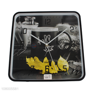 Good price black square clock household craft wall clock