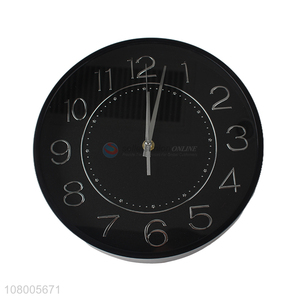 Yiwu wholesale black simple wall clock household round silent wall clock