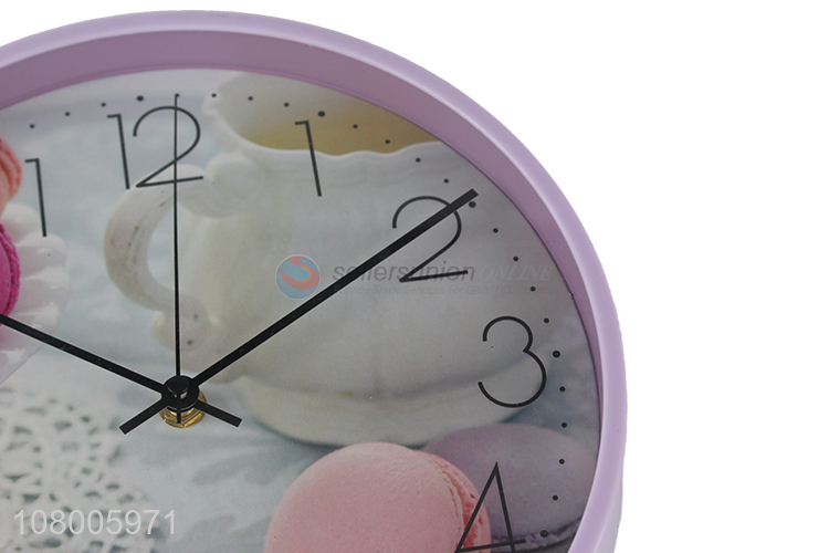 Yiwu market purple black simple craft wall clock for home