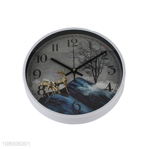 Yiwu exports white simple wall clock household silent wall clock