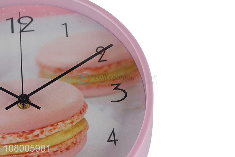 Wholesale pink living room modern wall clock round silent wall clock