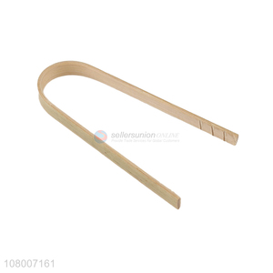 Good quality natural color bamboo food tongs bread tongs wholesale