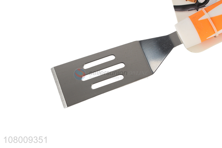 Hot selling stainless steel teppanyaki turner slotted pancake spatula