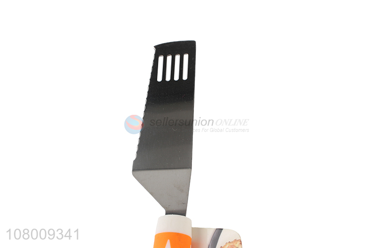 High quality stainless steel fish frying spatula slotted turner scraper