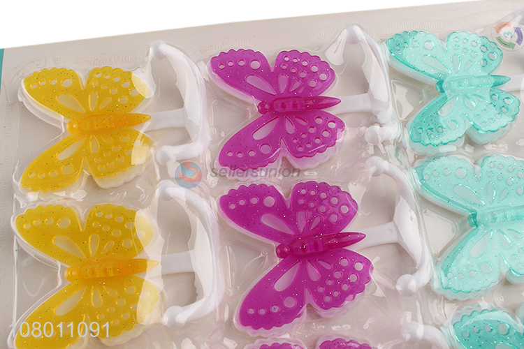 New style multicolor 3D butterfly storage sticky hook set