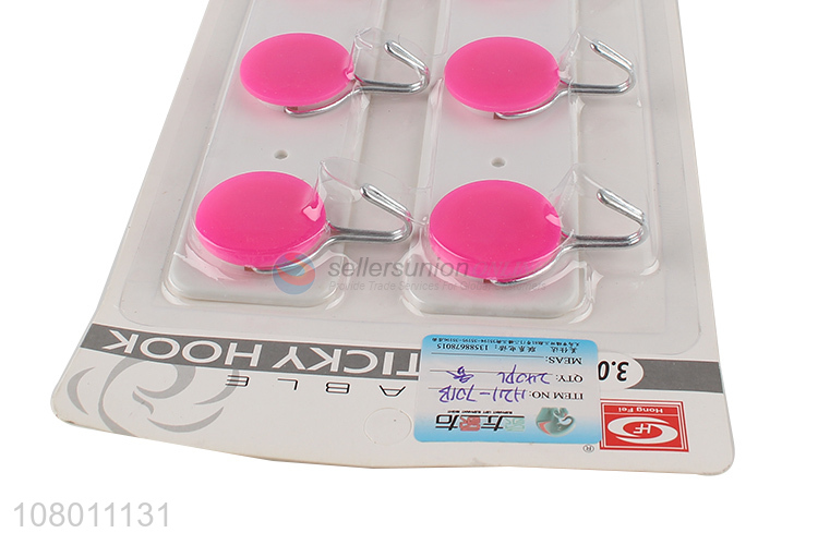 New arrival pink plastic hook household kitchen sticky hook