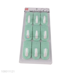 Factory wholesale green simple storage sticky hook non-marking hook set