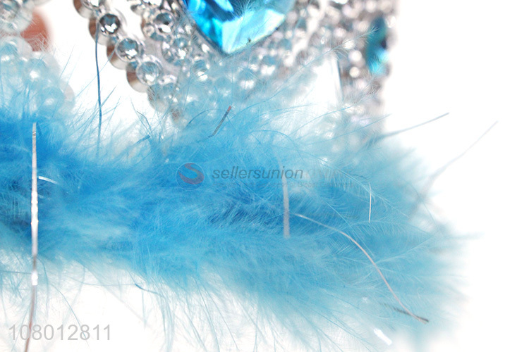 Cheap price delicate fashion girls tiaras crowns with feather