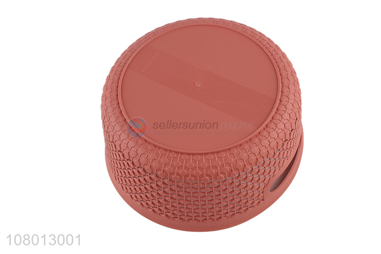 Low price wholesale orange plastic storage basket with lid