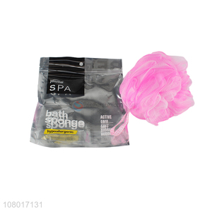 Good selling pink shower spa mesh bath sponge bath flower