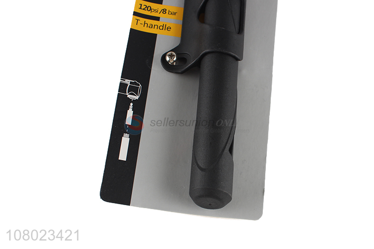 Wholesale black metal mini manual inflator portable bicycle pump