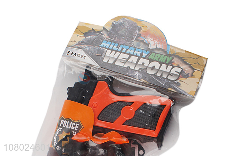 Low price safety pretend play toys police set gun toys