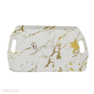 Wholesale marbling melamine food platter coffee serving tray for restaurant