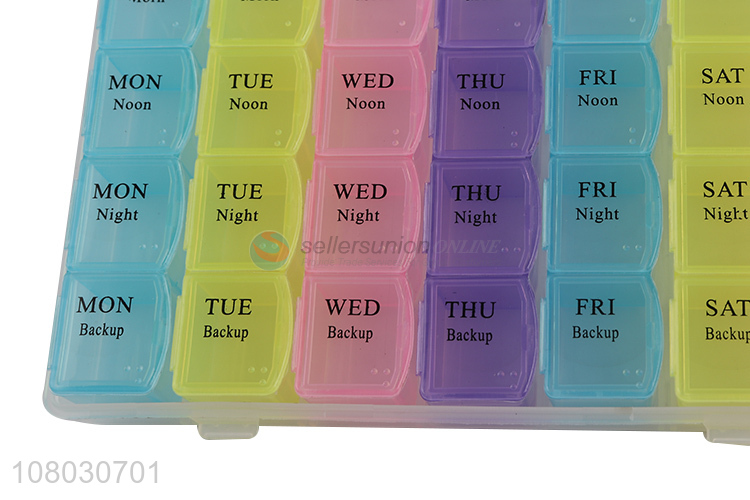 Hot products multicolor weekly timer plastic medicine box