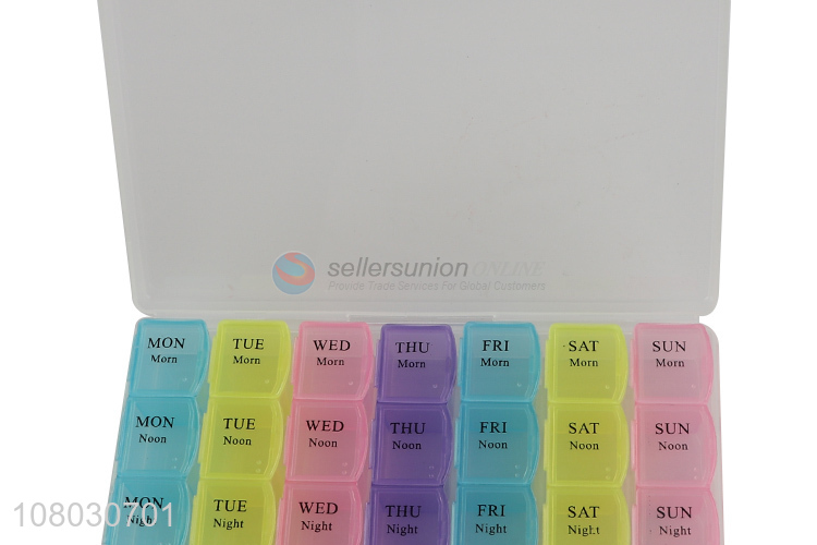 Hot products multicolor weekly timer plastic medicine box