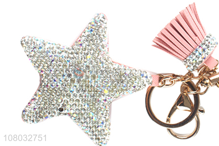 Good sale pink five-pointed star pendant portable keychain